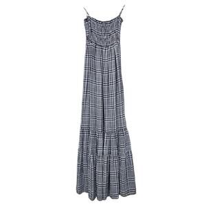 Blue Life Plaid Smocked Maxi Dress Size XS/S